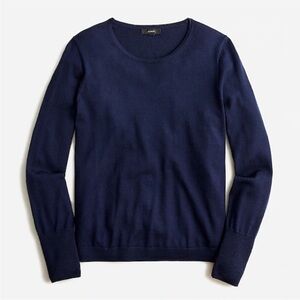 J. Crew Halle Crewneck 100% Merino Wool Sweater Navy Blue Size XL